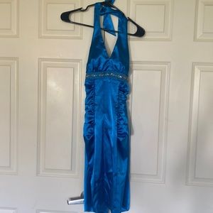 Royal blue halter dress